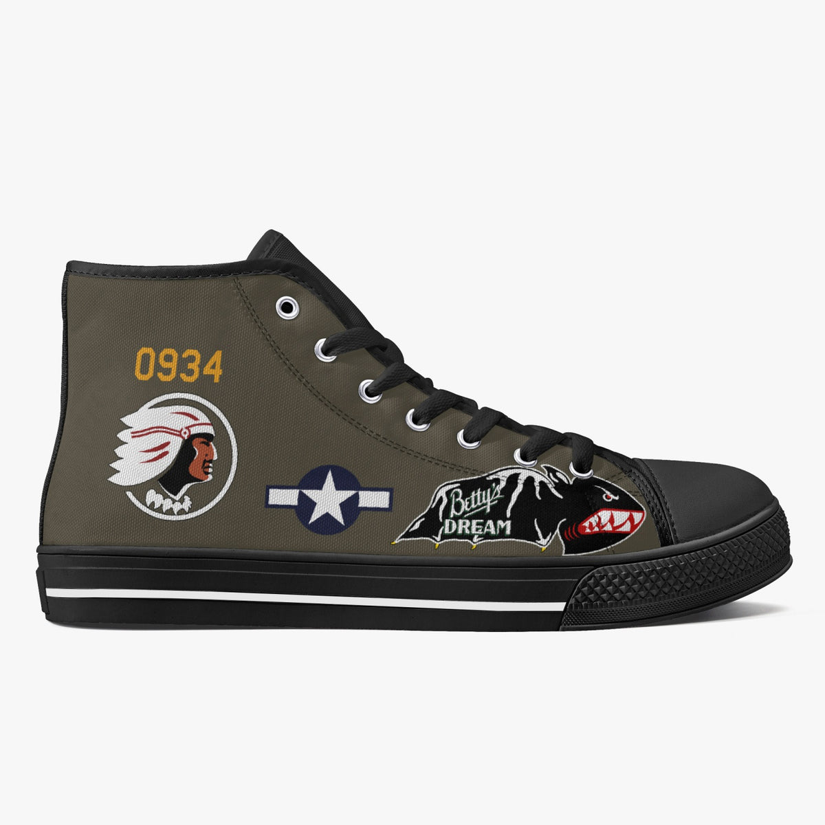 B-25 "Betty's Dream" High Top Canvas Shoes - I Love a Hangar