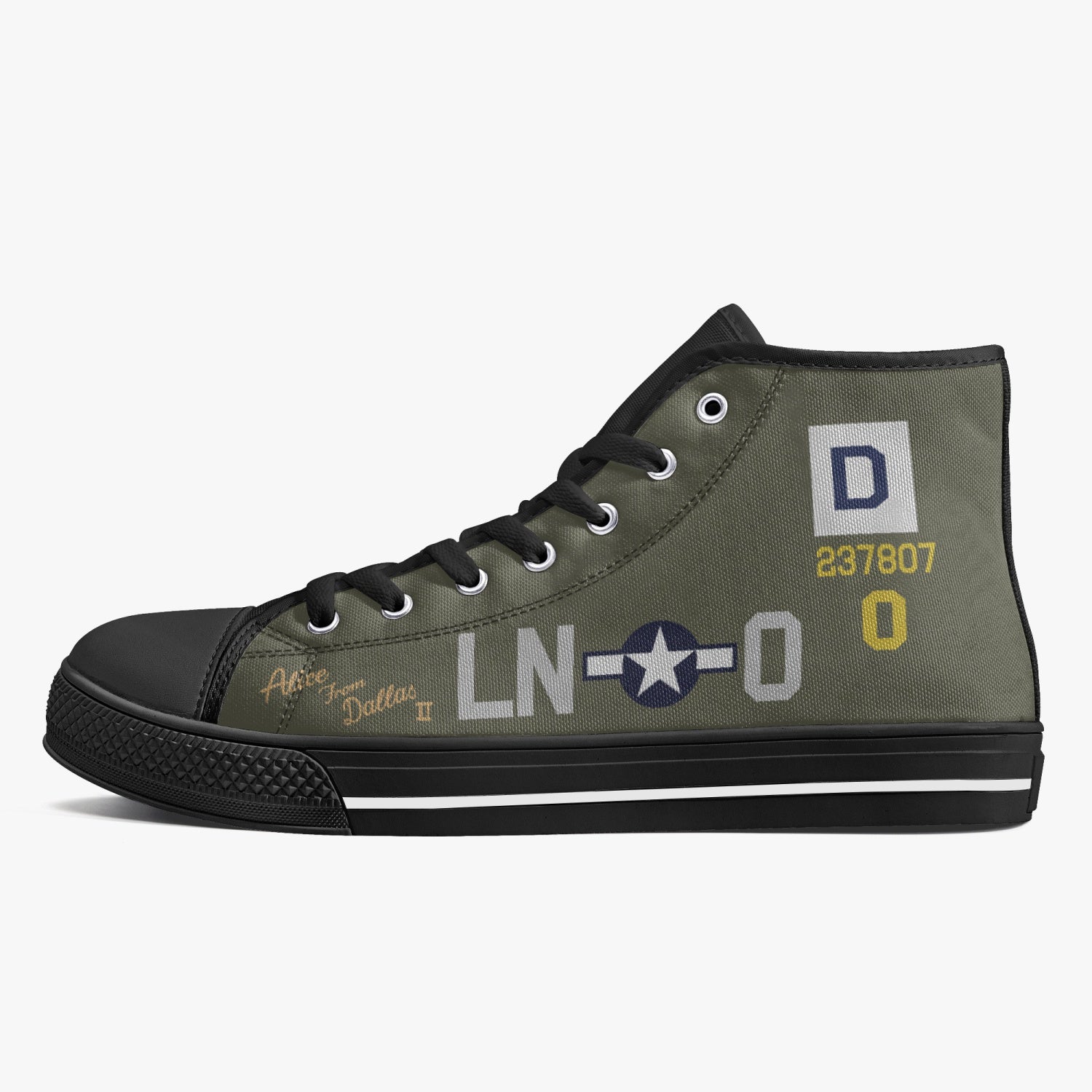 B-17 "Alice from Dallas II" High Top Canvas Shoes - I Love a Hangar