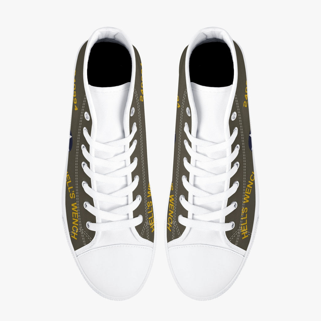 B-24 "Hell's Wench" High  Top Canvas Shoes - I Love a Hangar