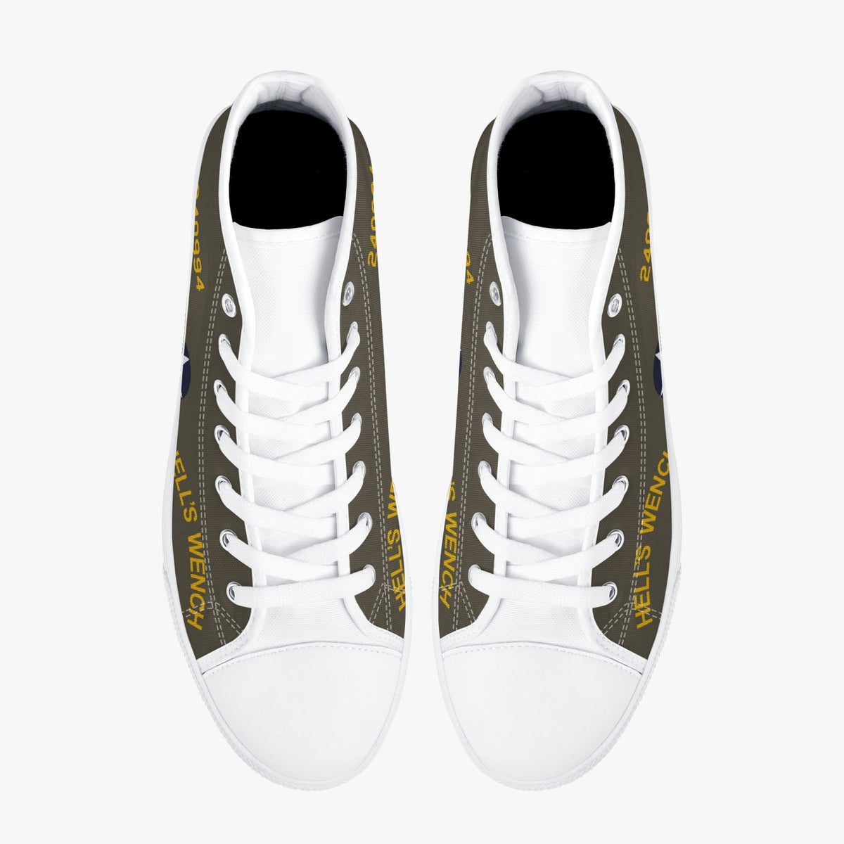 B-24 "Hell's Wench" High  Top Canvas Shoes - I Love a Hangar