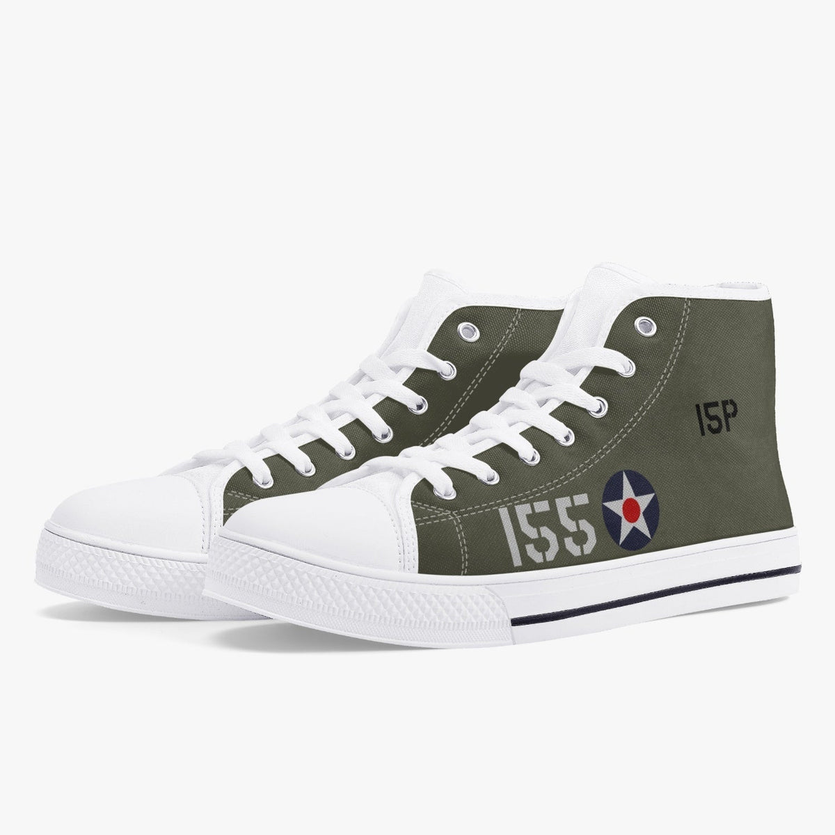 P-40 "#155" of 2LT Kenneth Taylor High Top Canvas Shoes - I Love a Hangar
