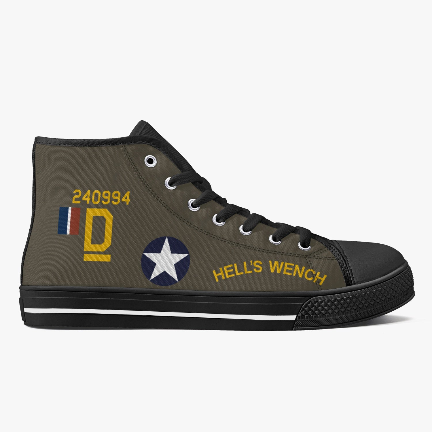 B-24 "Hell's Wench" High  Top Canvas Shoes