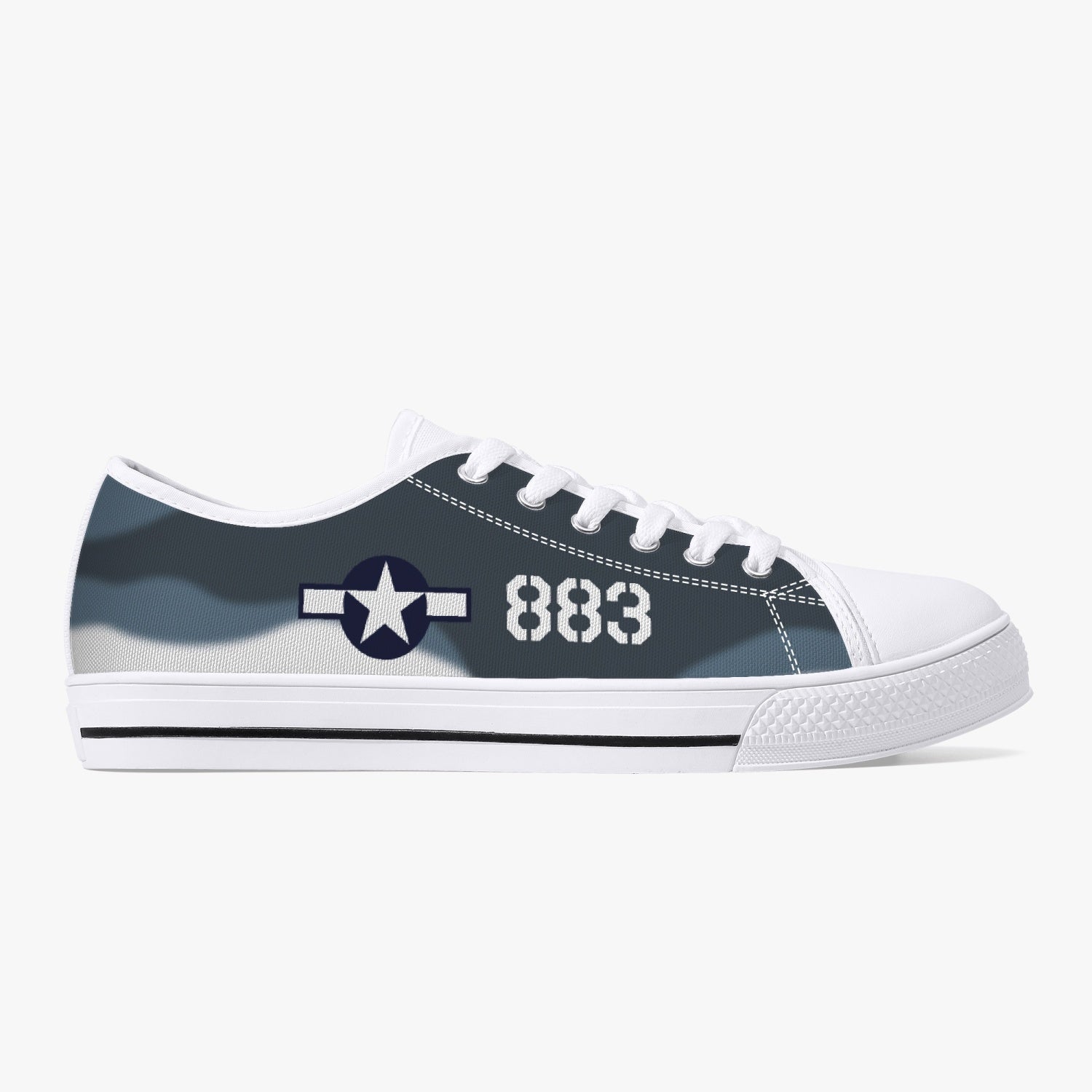 F4U Corsair "White 883" Low Top Canvas Shoes - I Love a Hangar