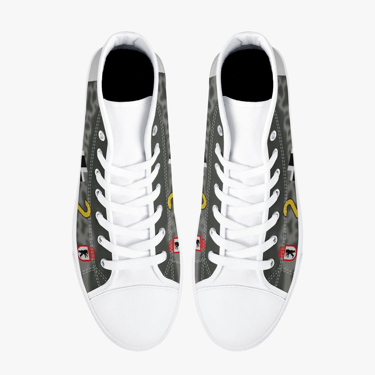 Bf-109 "Yellow 2" of Franz Stigler High Top Canvas Shoes - I Love a Hangar