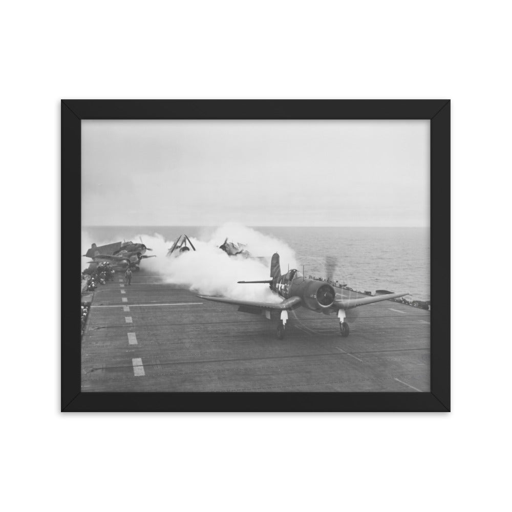 F4U Corsair JATO launch Framed poster