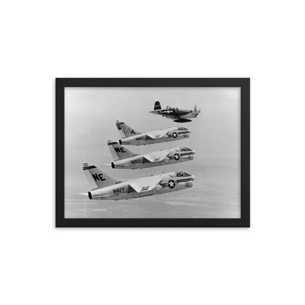 Corsair Formation Framed poster - I Love a Hangar