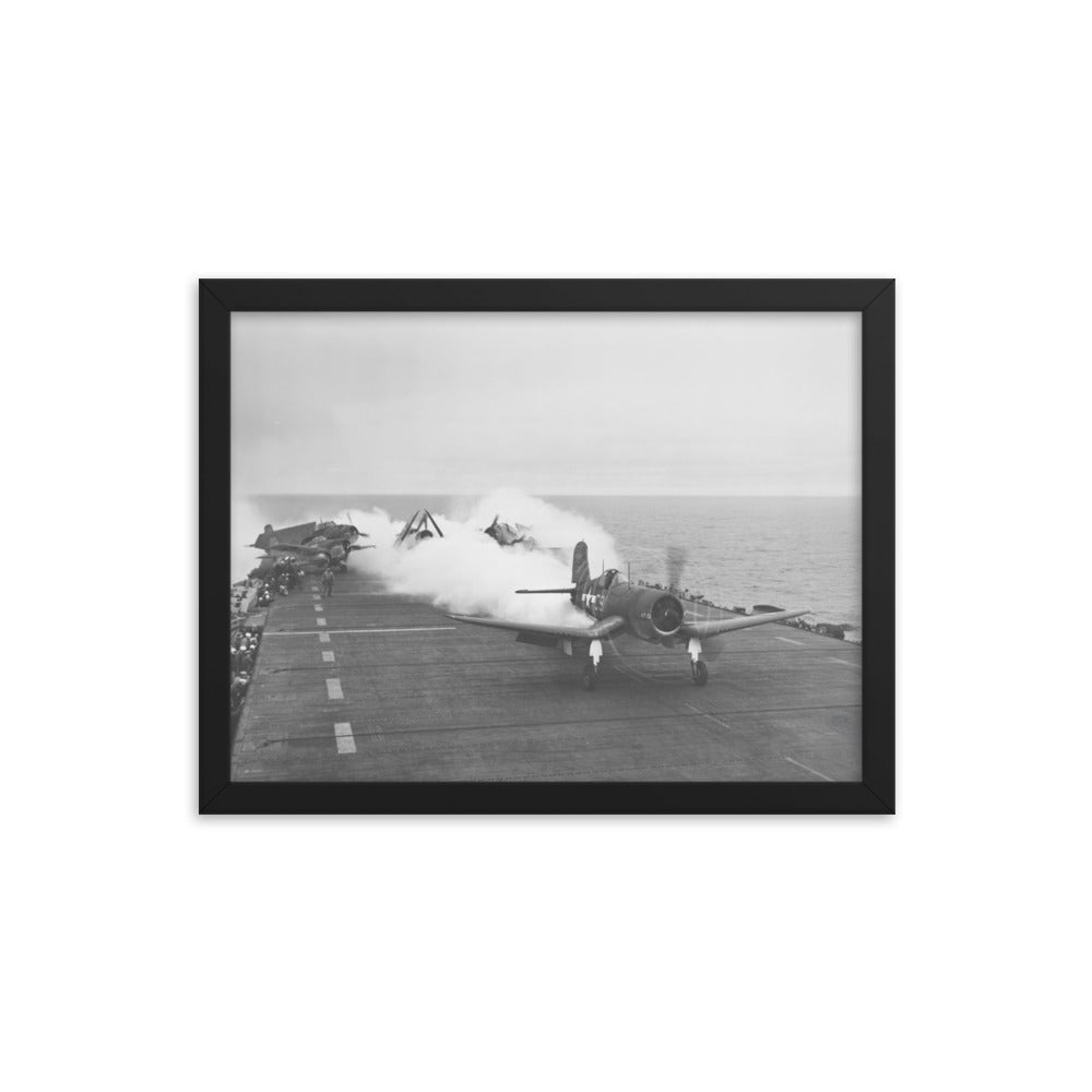 F4U Corsair JATO launch Framed poster