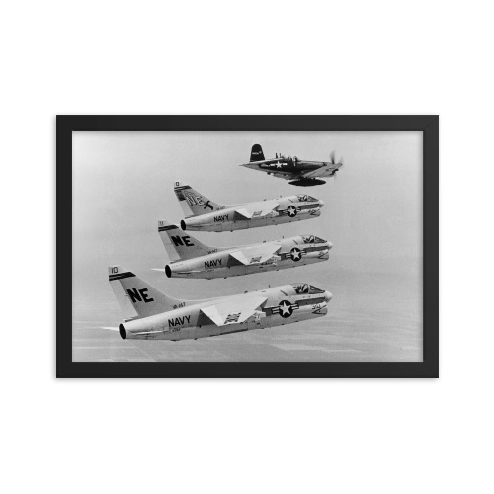 Corsair Formation Framed poster - I Love a Hangar