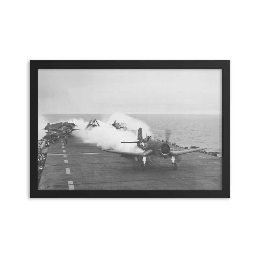 F4U Corsair JATO launch Framed poster