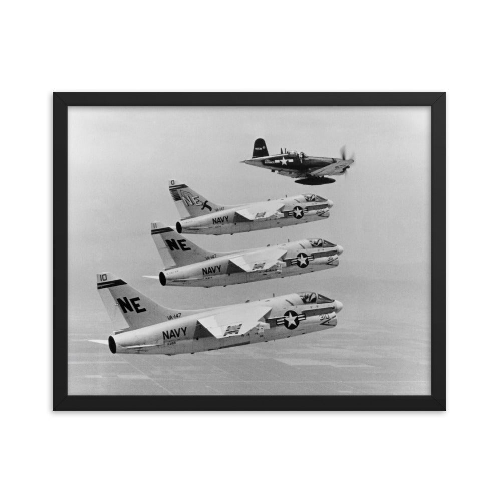 Corsair Formation Framed poster - I Love a Hangar