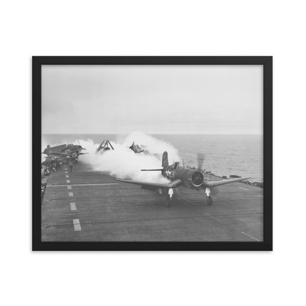 F4U Corsair JATO launch Framed poster