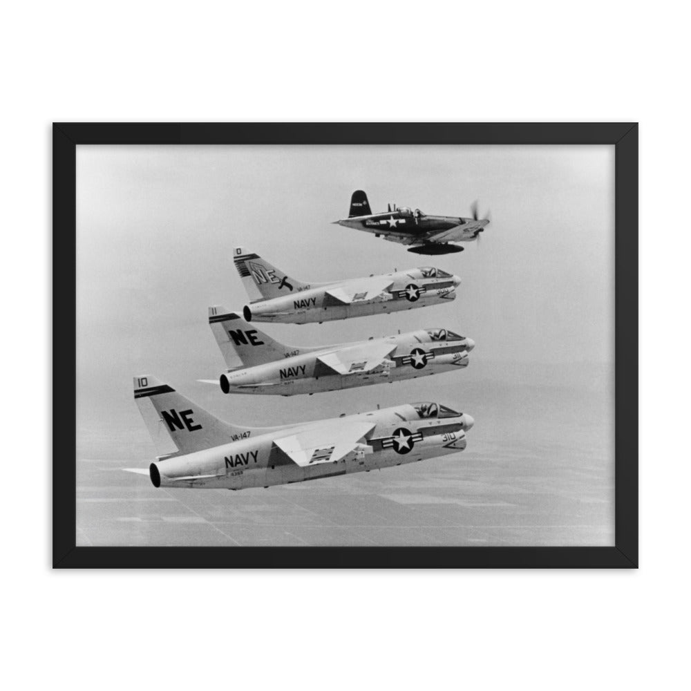 Corsair Formation Framed poster - I Love a Hangar