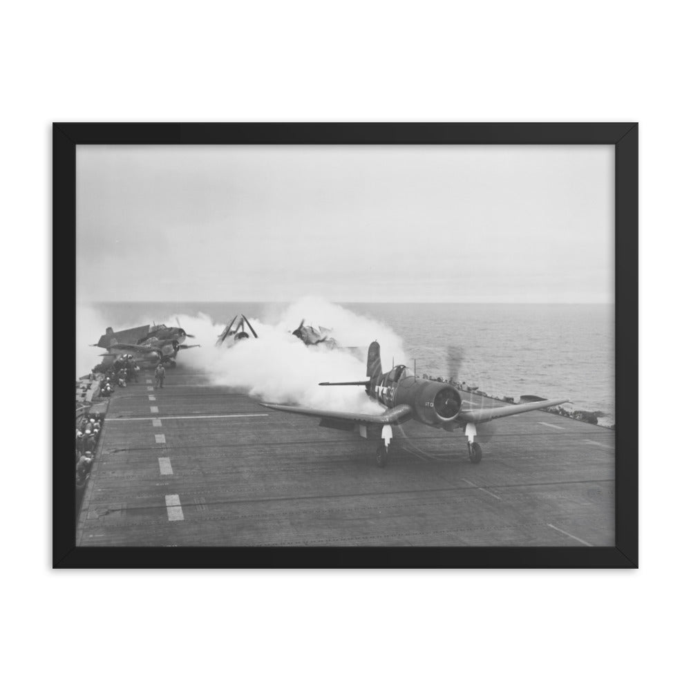 F4U Corsair JATO launch Framed poster