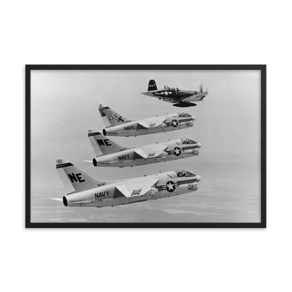 Corsair Formation Framed poster - I Love a Hangar