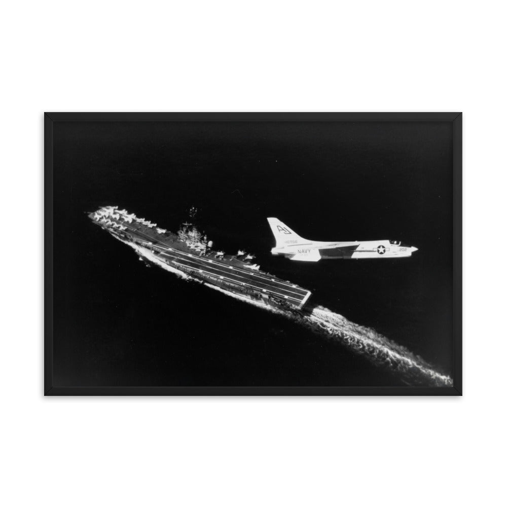 F-8 Crusader In Flight Framed poster - I Love a Hangar