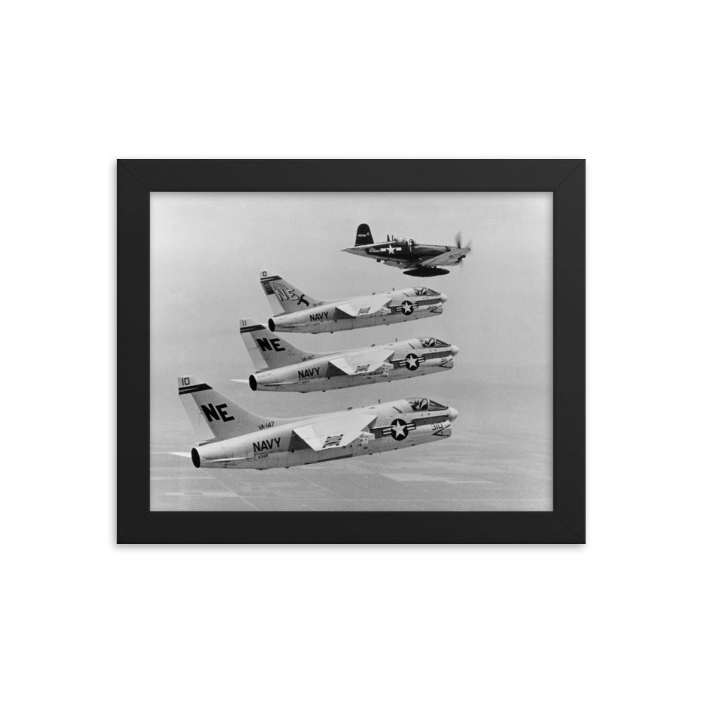 Corsair Formation Framed poster - I Love a Hangar