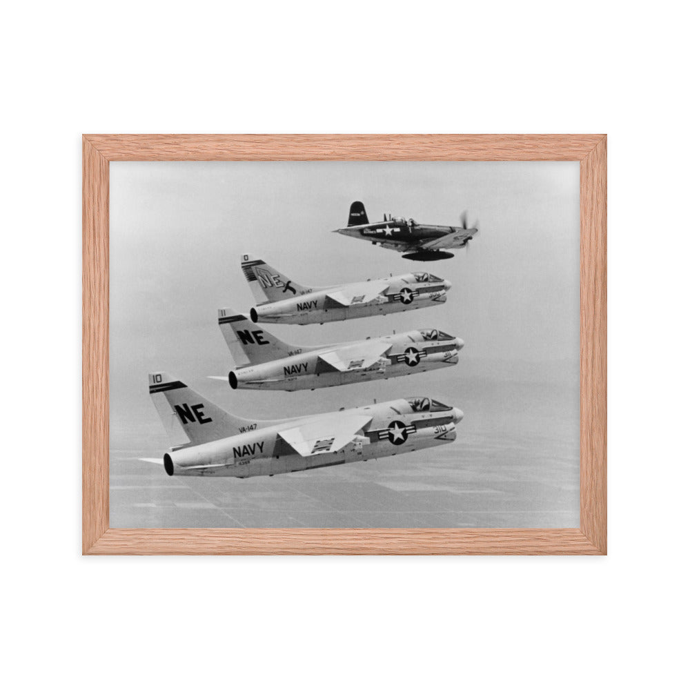 Corsair Formation Framed poster - I Love a Hangar