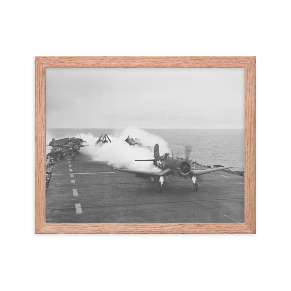 F4U Corsair JATO launch Framed poster