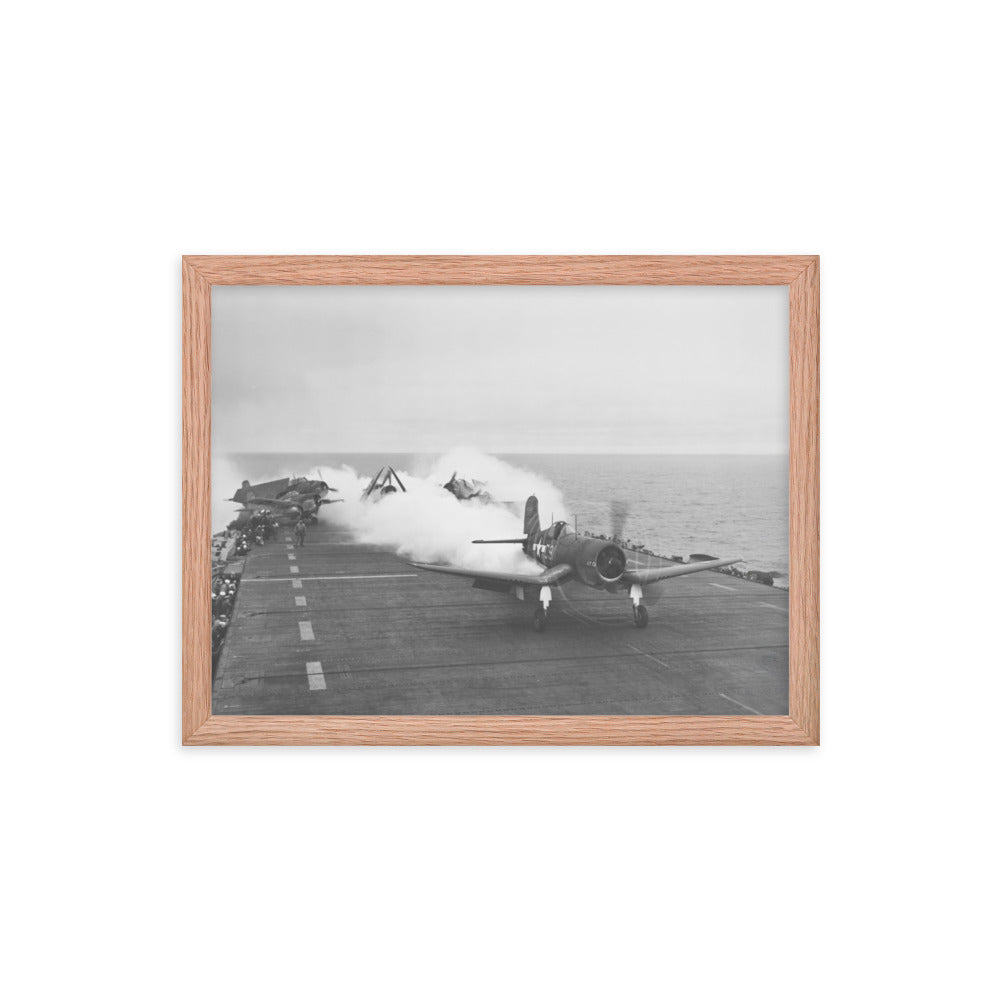 F4U Corsair JATO launch Framed poster