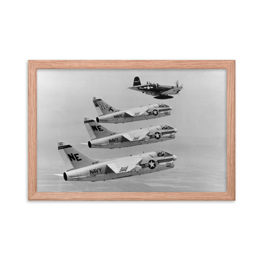 Corsair Formation Framed poster - I Love a Hangar