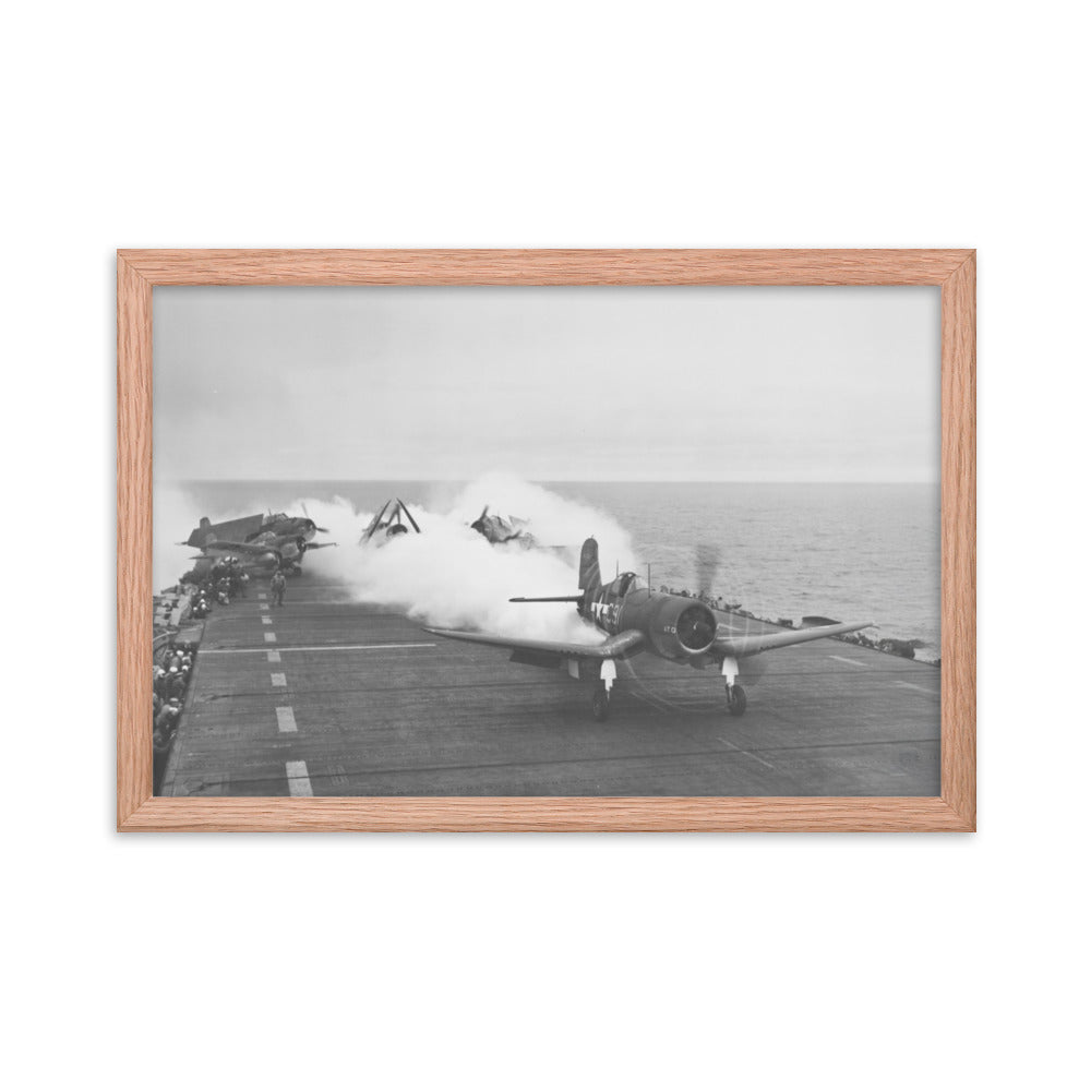 F4U Corsair JATO launch Framed poster