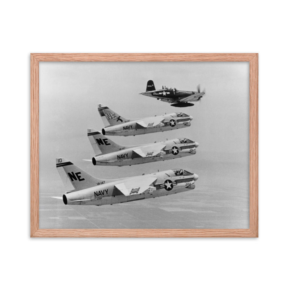 Corsair Formation Framed poster - I Love a Hangar