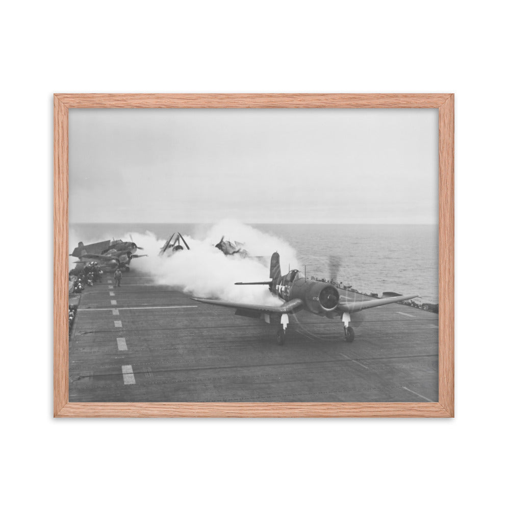 F4U Corsair JATO launch Framed poster