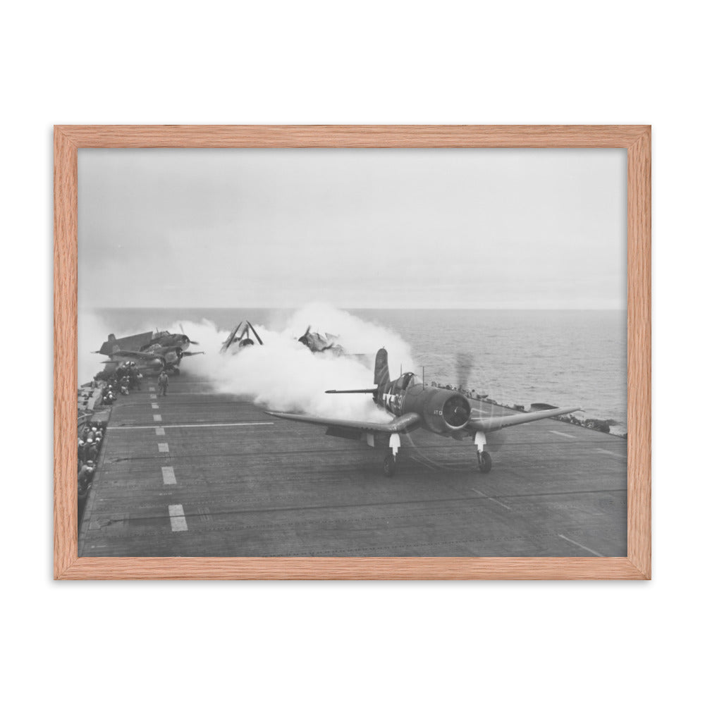 F4U Corsair JATO launch Framed poster