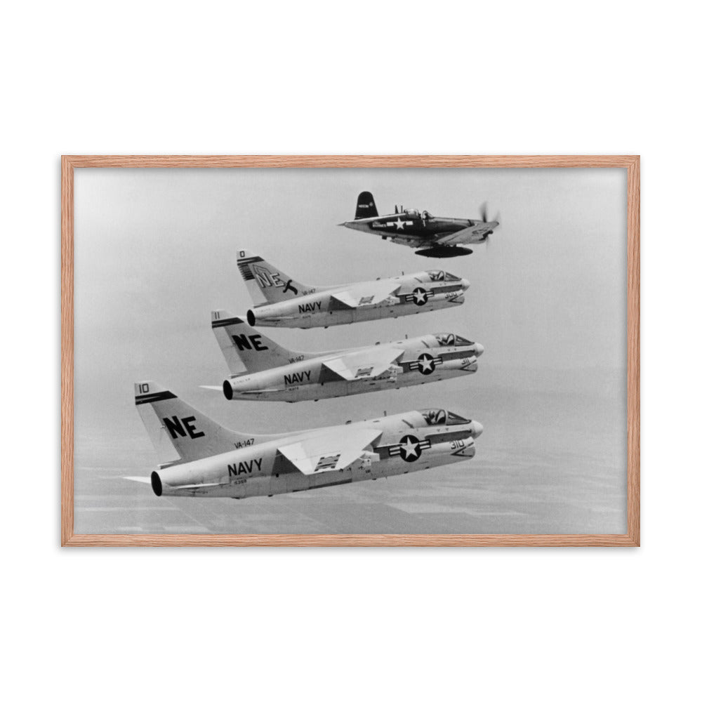Corsair Formation Framed poster - I Love a Hangar
