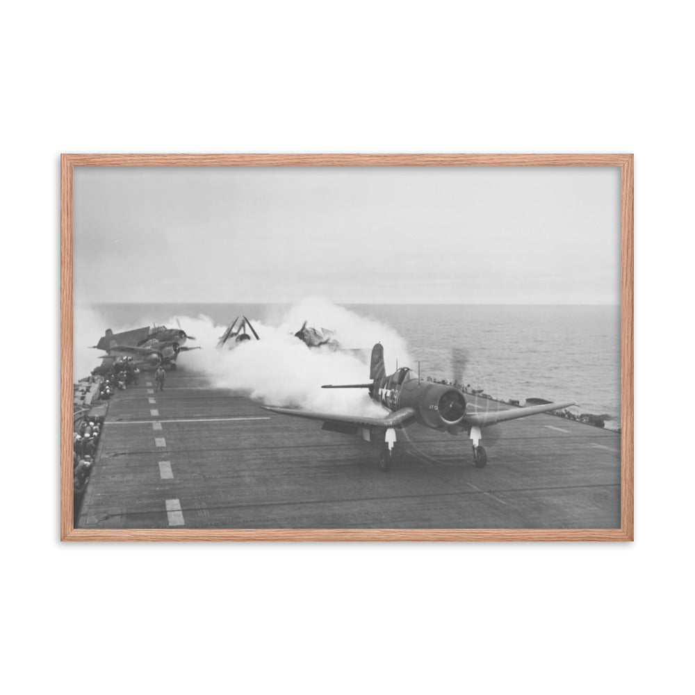 F4U Corsair JATO launch Framed poster