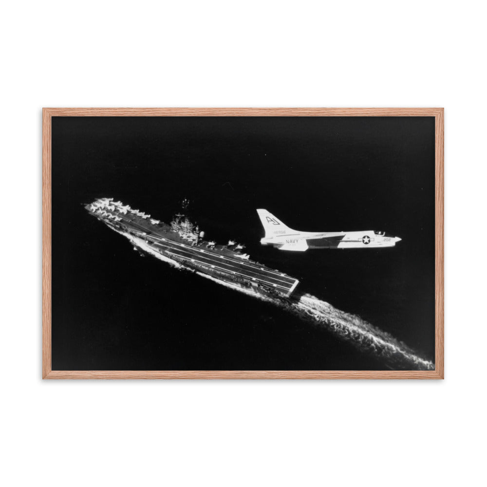 F-8 Crusader In Flight Framed poster - I Love a Hangar