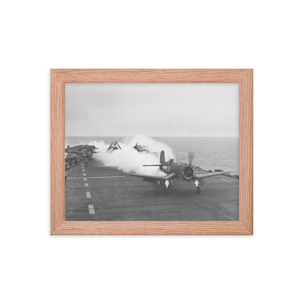 F4U Corsair JATO launch Framed poster