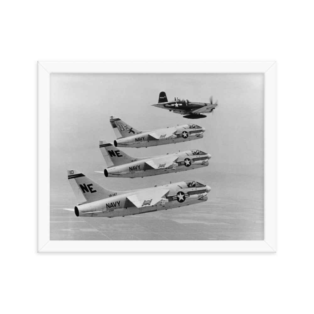 Corsair Formation Framed poster - I Love a Hangar