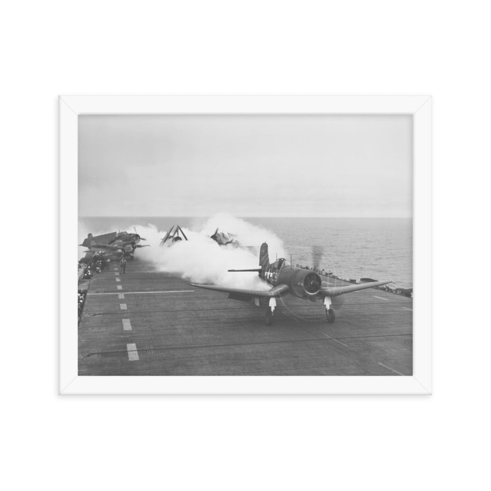 F4U Corsair JATO launch Framed poster