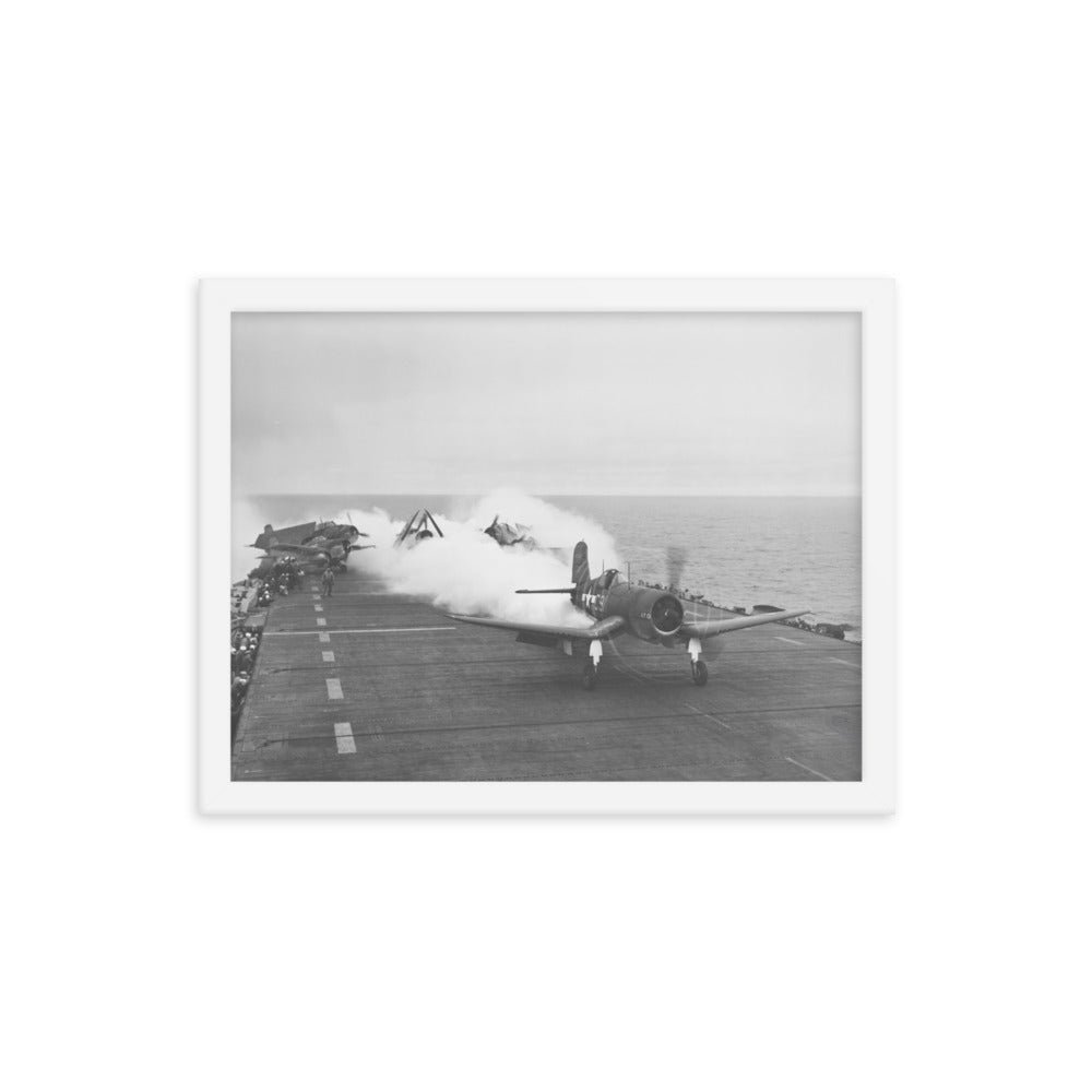 F4U Corsair JATO launch Framed poster