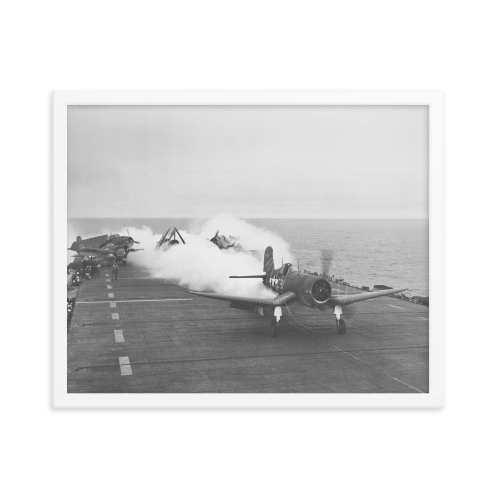 F4U Corsair JATO launch Framed poster