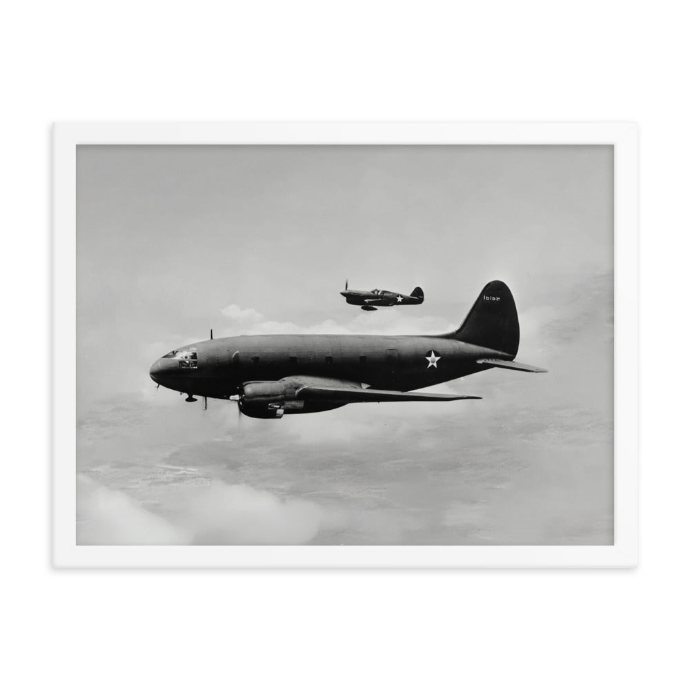 C-46 Commando Framed poster - I Love a Hangar