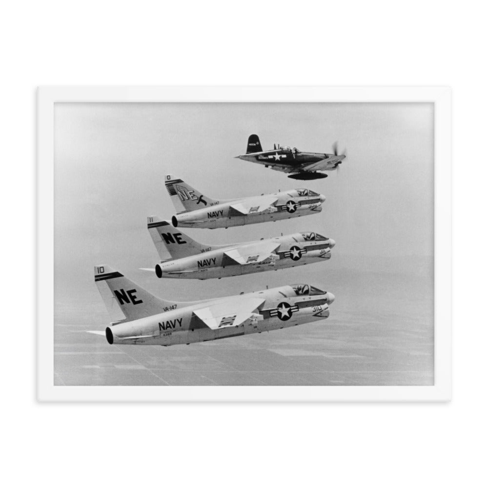 Corsair Formation Framed poster - I Love a Hangar