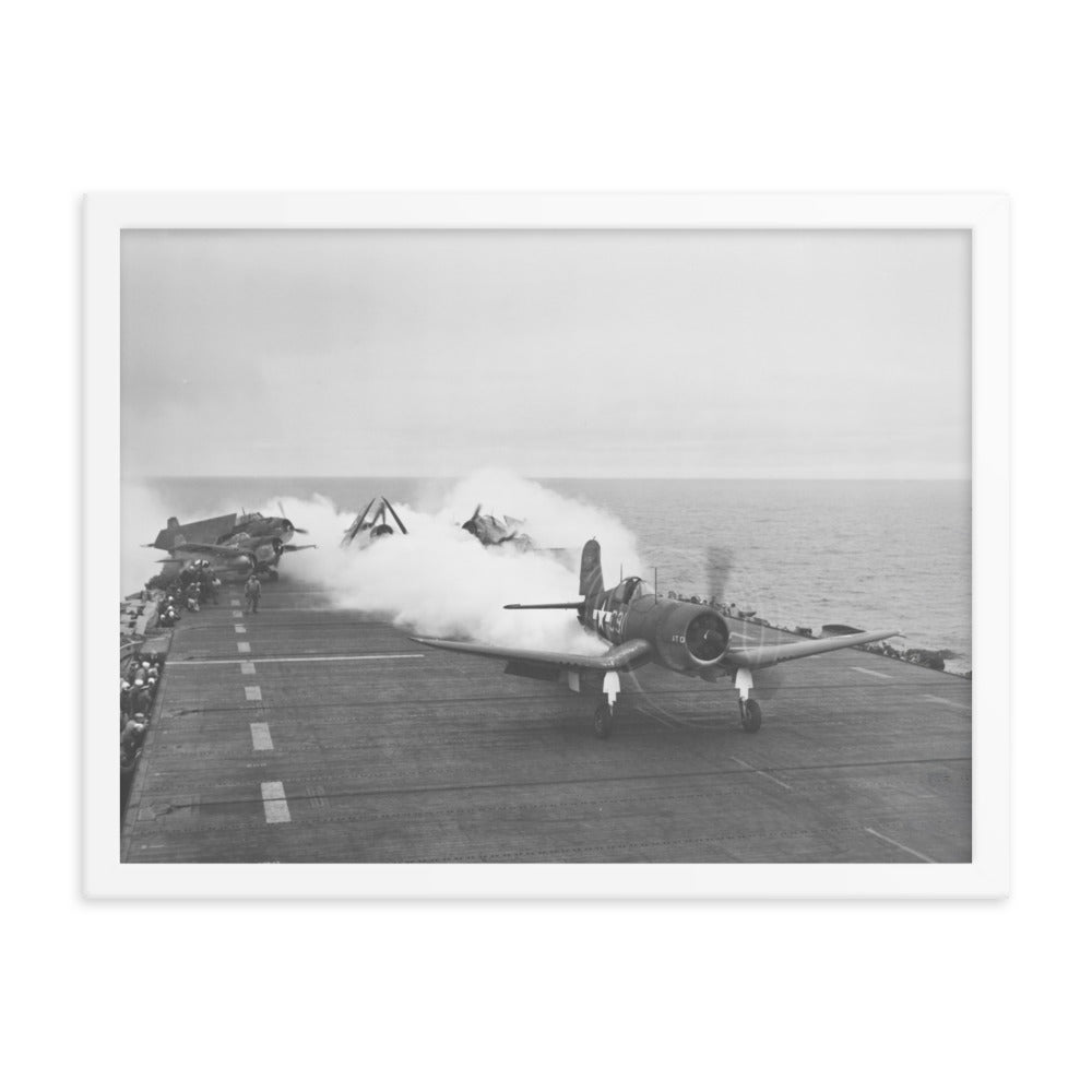 F4U Corsair JATO launch Framed poster