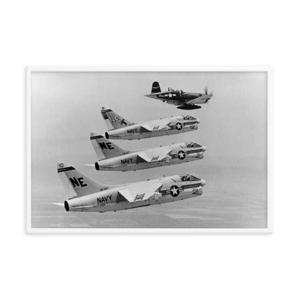 Corsair Formation Framed poster - I Love a Hangar