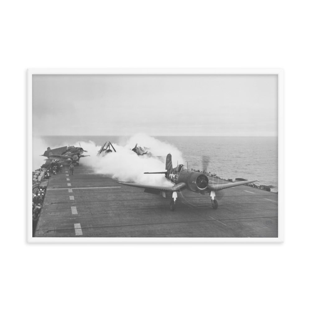 F4U Corsair JATO launch Framed poster