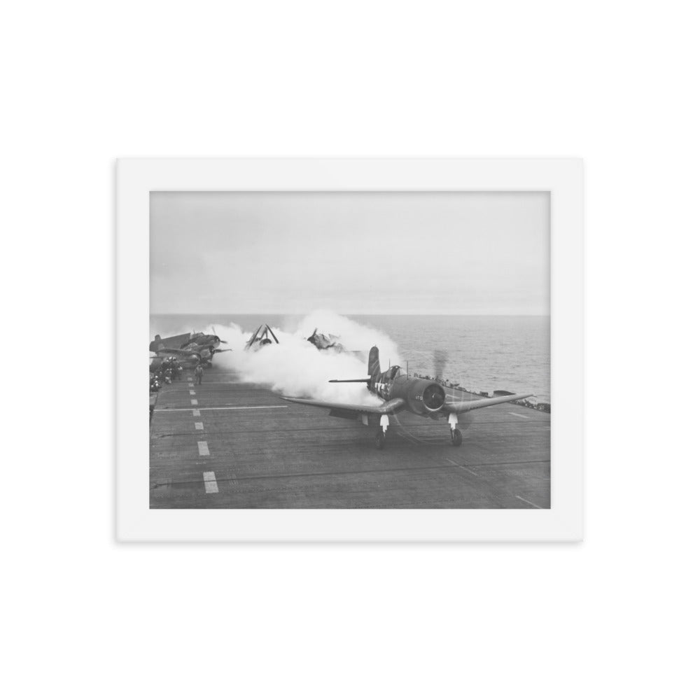 F4U Corsair JATO launch Framed poster