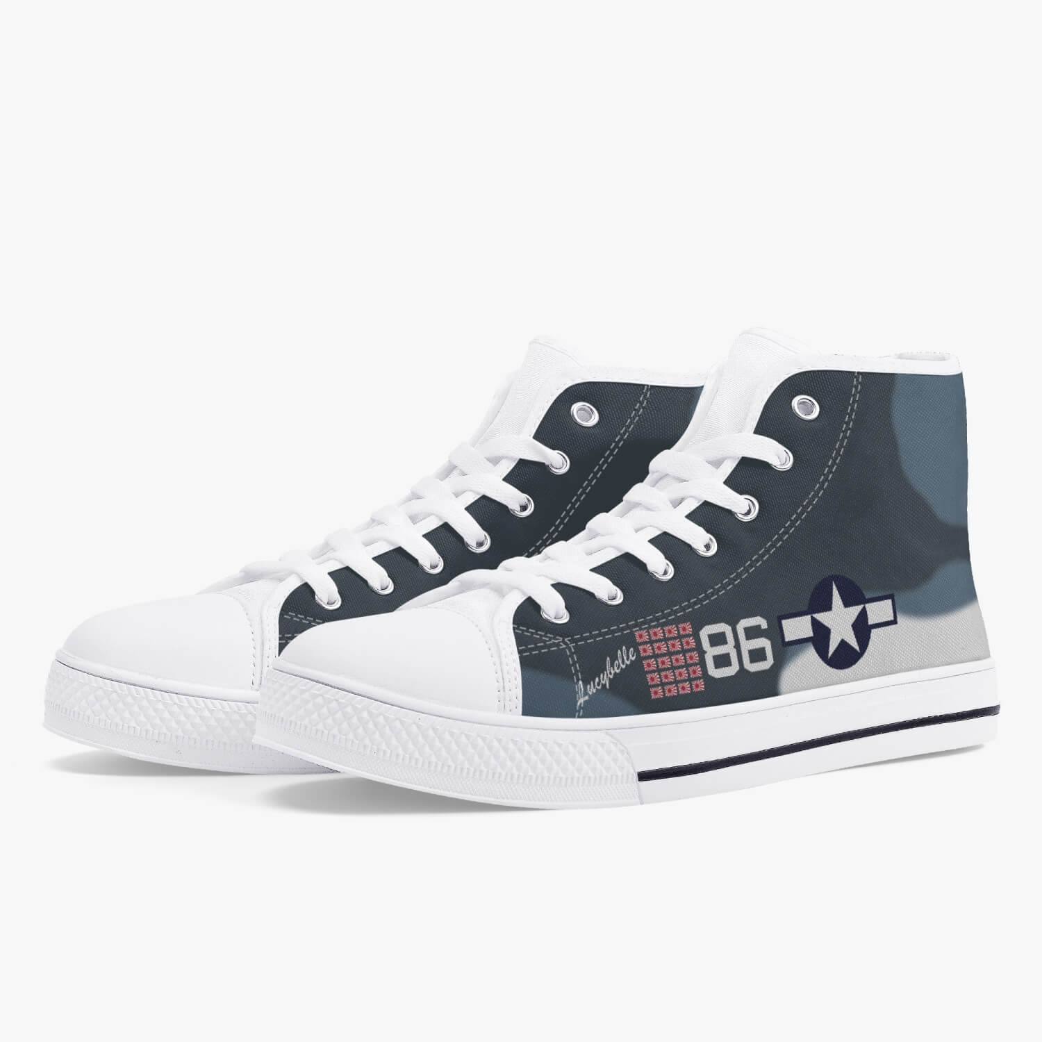 F4U Corsair "Lucybelle" High Top Canvas Shoes - I Love a Hangar