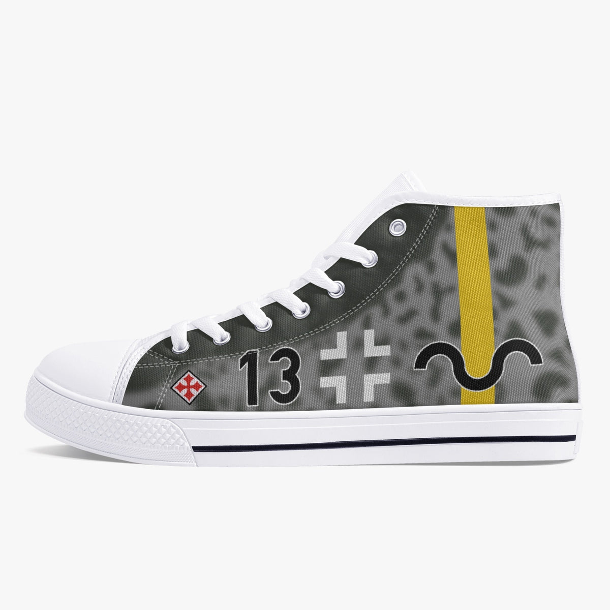 Bf-109 "Black 13" of Gunther Rall High Top Canvas Shoes - I Love a Hangar