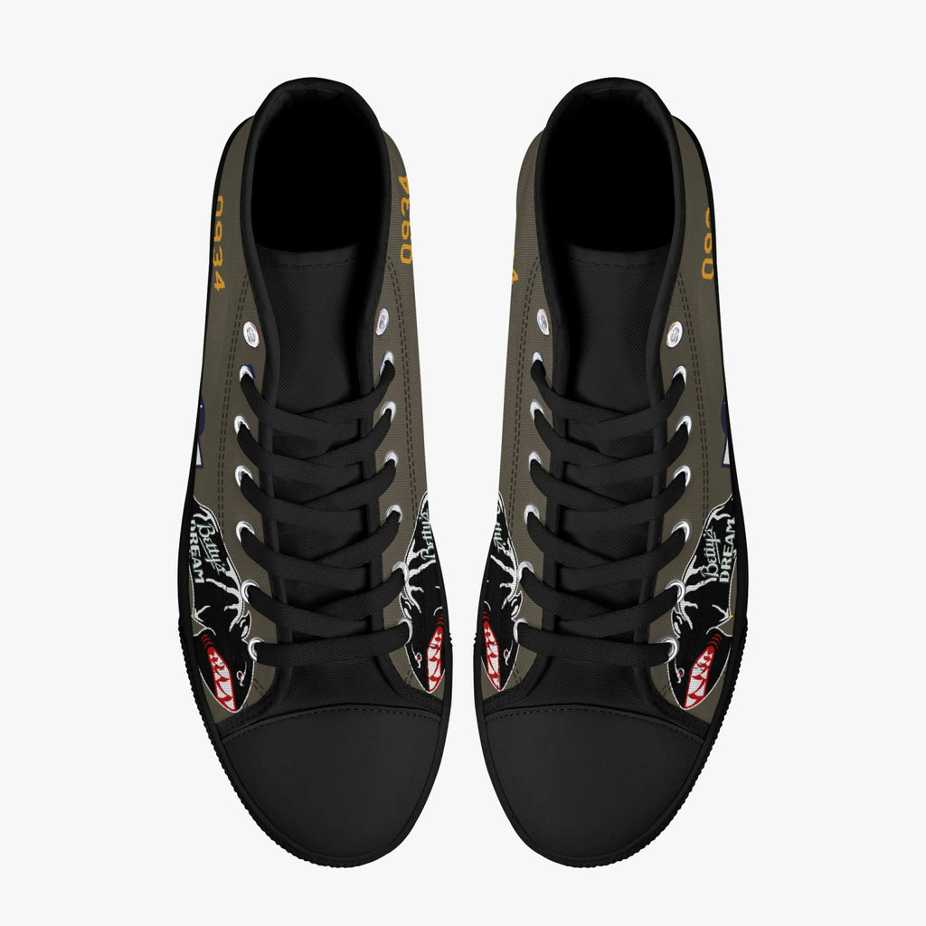 B-25 "Betty's Dream" High Top Canvas Shoes - I Love a Hangar