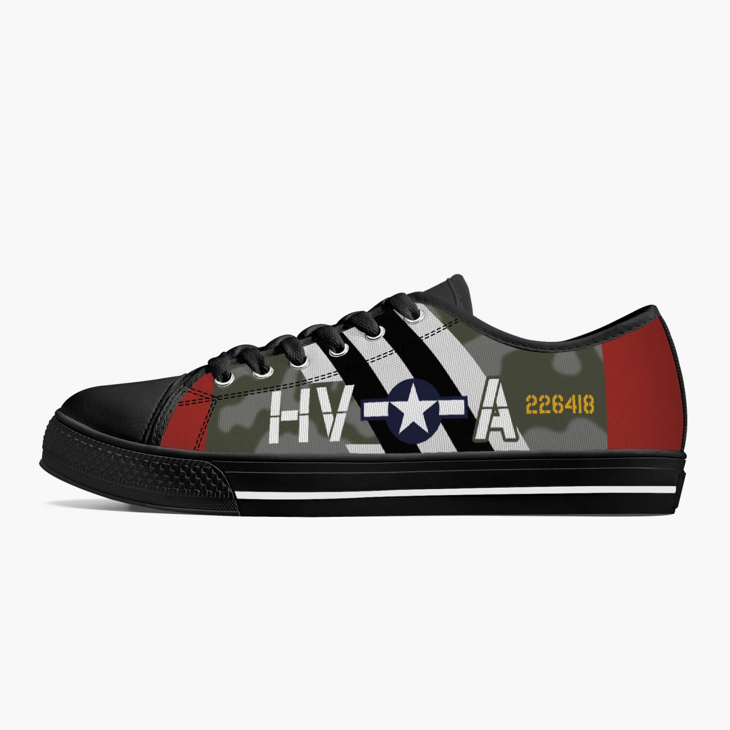 P-47 "HV-A" of Francis "Gabby" Gabreski Low Top Canvas Shoes - I Love a Hangar