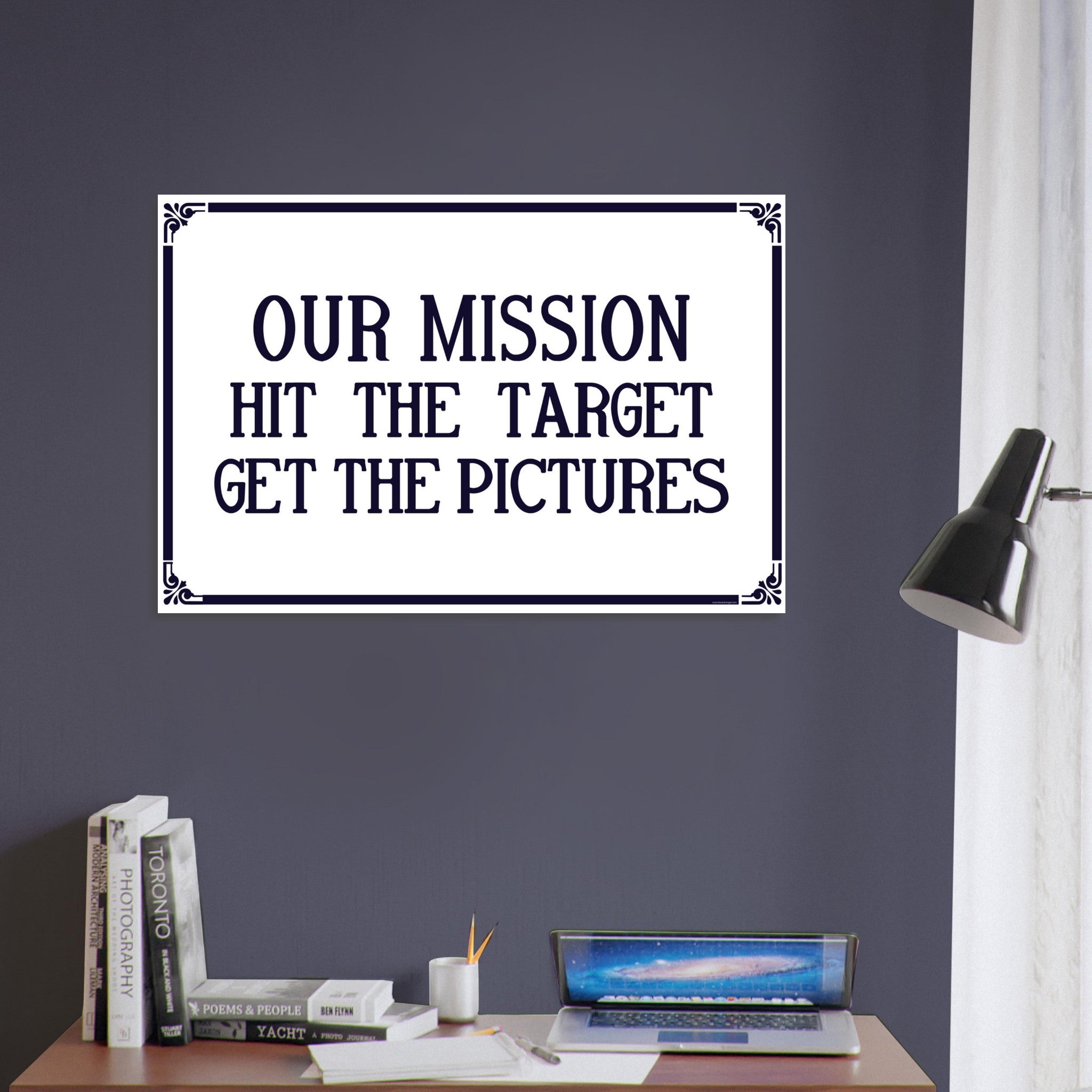 "Our Mission, Hit The Target, Get The Pictures" Aluminum Print - I Love a Hangar