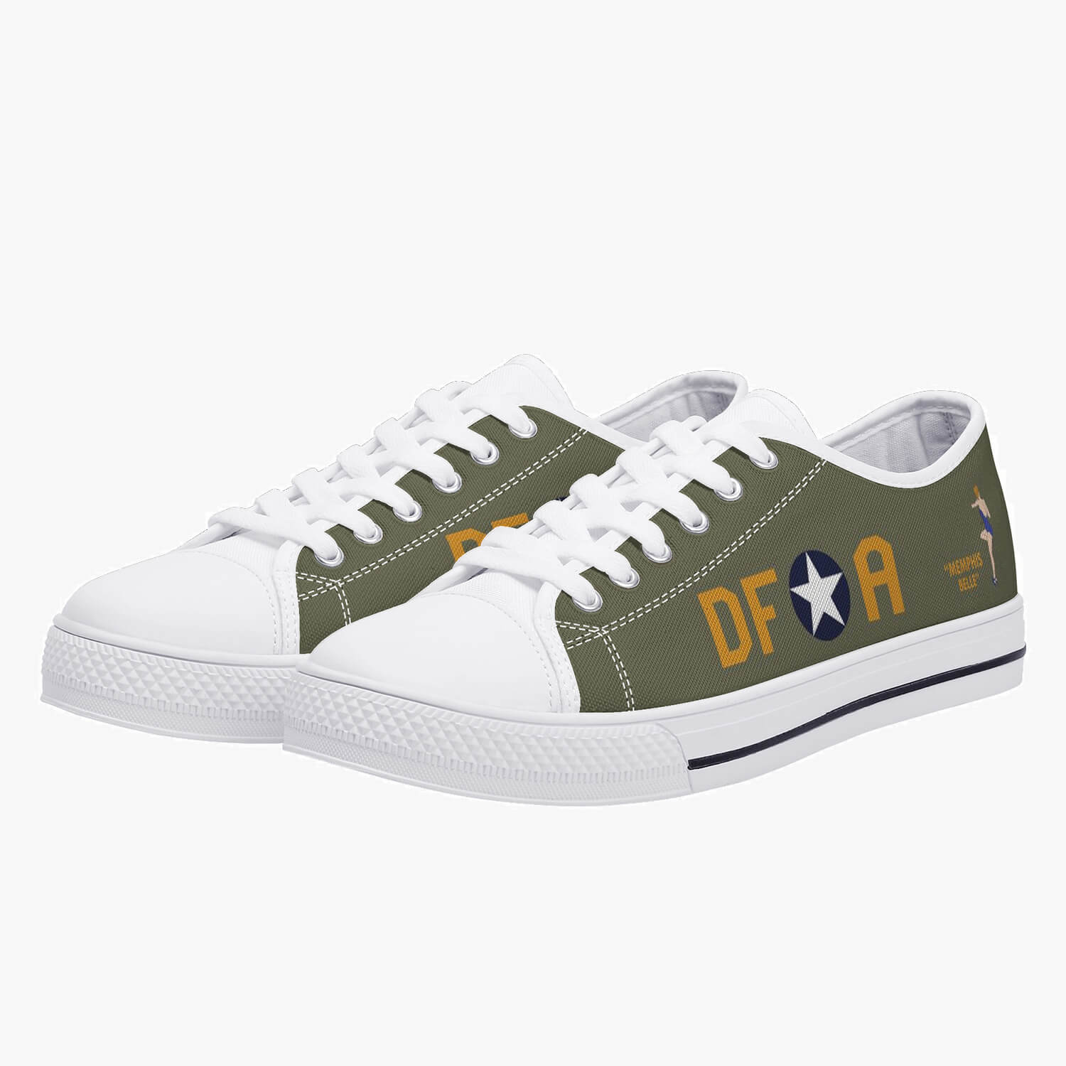 B-17 "Memphis Belle" Low Top Canvas Shoes - I Love a Hangar