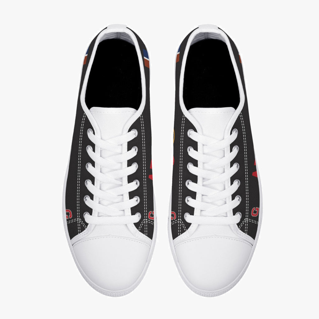 Lancaster "G for George" Low Top Canvas Shoes (Black) - I Love a Hangar