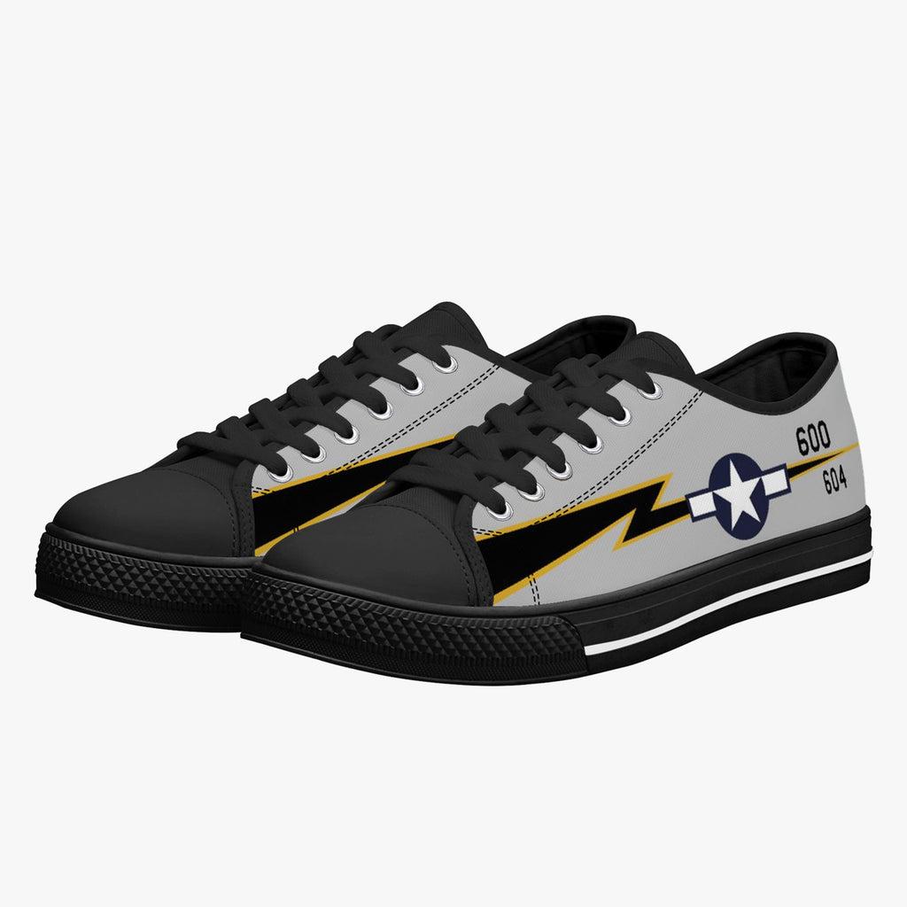 P-51 of Lt Col Edward McComas Low Top Canvas Shoes - I Love a Hangar